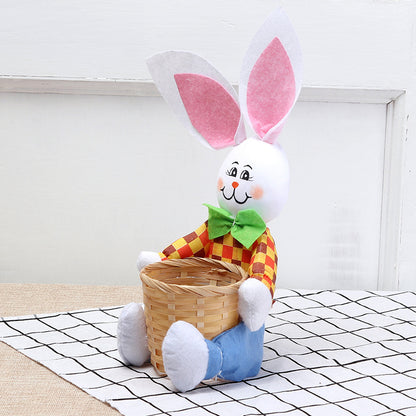 Cute Bunny Basket Easter Eggs Candy Gift Box Storage Rabbit Bag Party Decoration Home Decoration Accessories Easter Decor