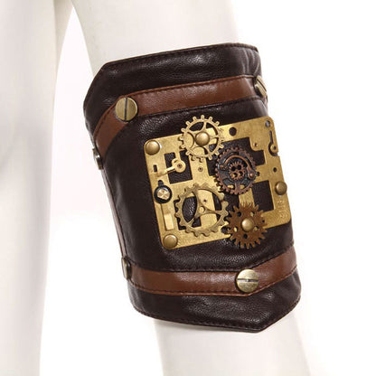 Steampunk Industrial Revolution Gear Leather Armband