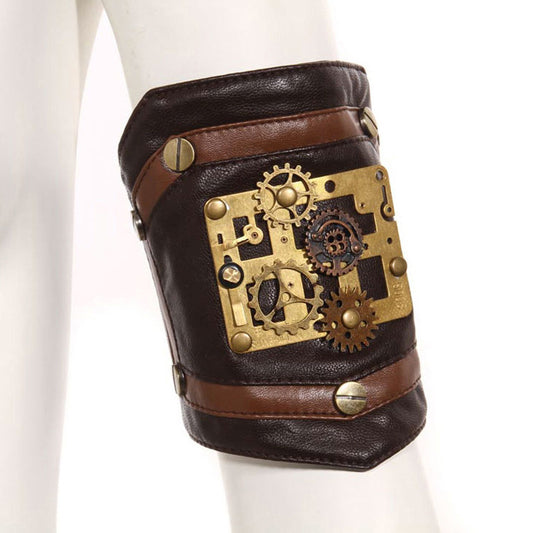 Steampunk Industrial Revolution Gear Leather Armband