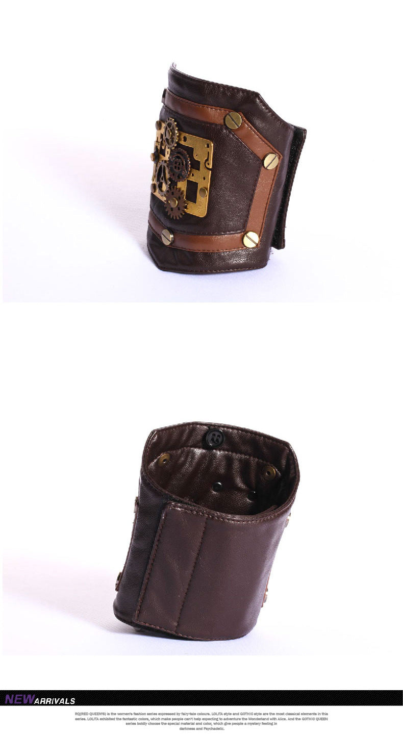 Steampunk Industrial Revolution Gear Leather Armband