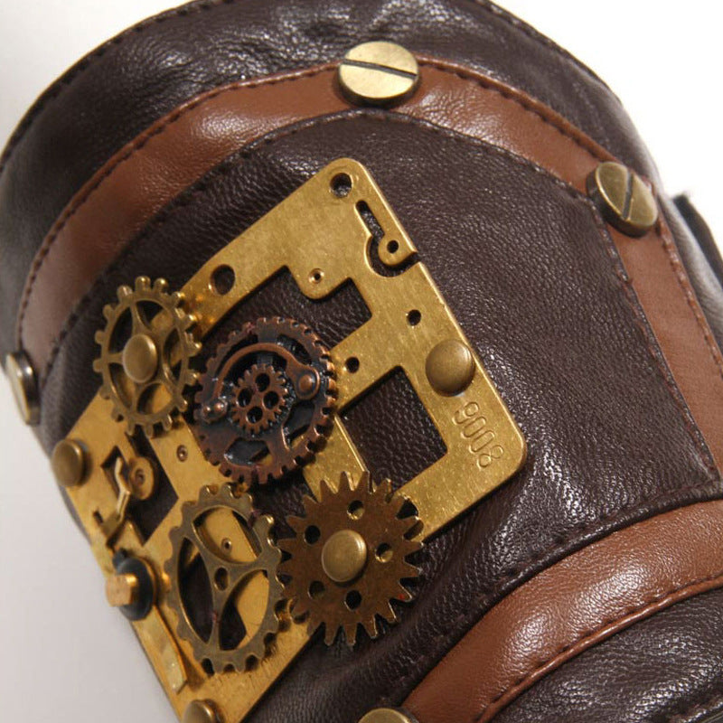 Steampunk Industrial Revolution Gear Leather Armband