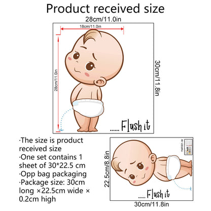 Toilet Warning Toilet Creative Self-adhesive And Removable Wall Stickers