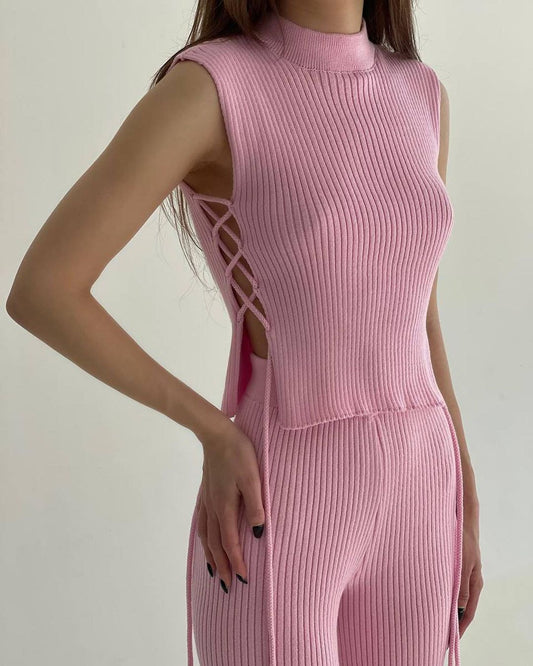 Knitted Woven Vest Pants Fashion Suit Women