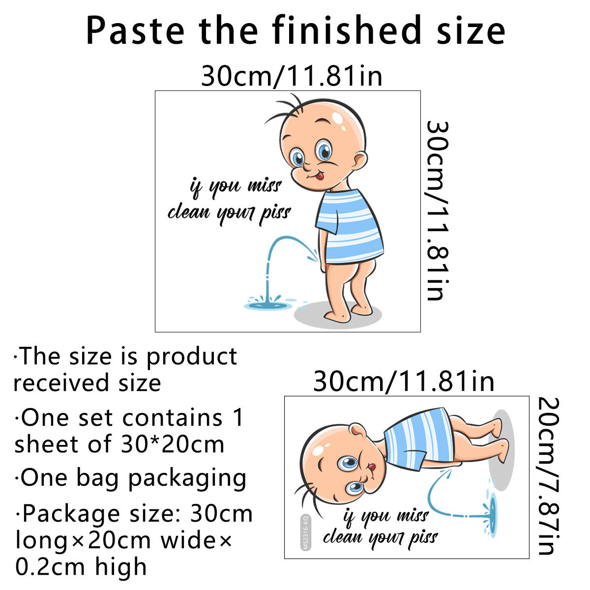 Toilet Warning Toilet Creative Self-adhesive And Removable Wall Stickers