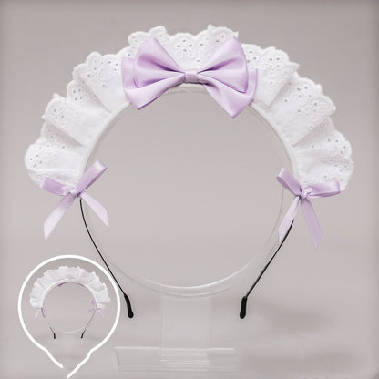 Japanese Lolita Headdress Lolita Hair Accessories Two-dimensional Lace Bow Maid Headband  Anime Decor