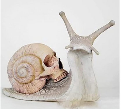 Snail Skull Sculpture Gothic Decoration Snail Statue Patio Snail Figurine Crafts Home Decoration Accessories Kawaii Room Decor