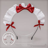 Japanese Lolita Headdress Lolita Hair Accessories Two-dimensional Lace Bow Maid Headband  Anime Decor