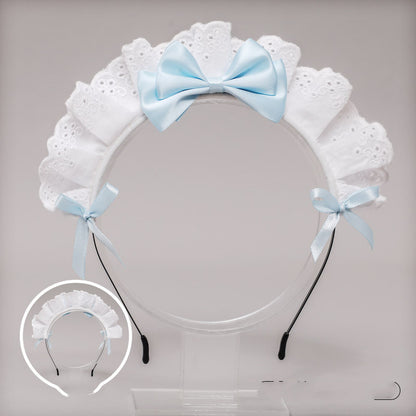 Japanese Lolita Headdress Lolita Hair Accessories Two-dimensional Lace Bow Maid Headband  Anime Decor